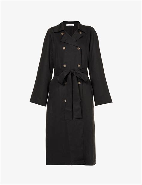 Woven Trench Coat .